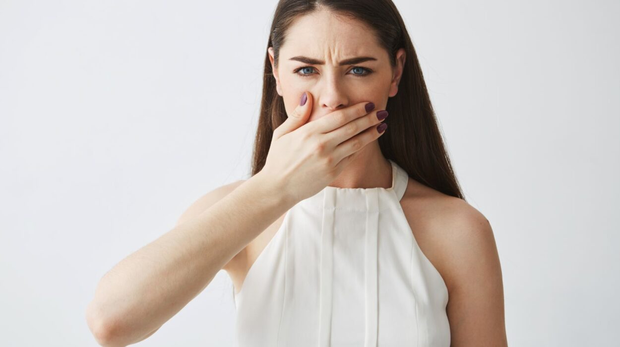 Ağız kokusuna neden olan ağız içi faktörleri ve bakteri birikimini gösteren bilgilendirici görsel.