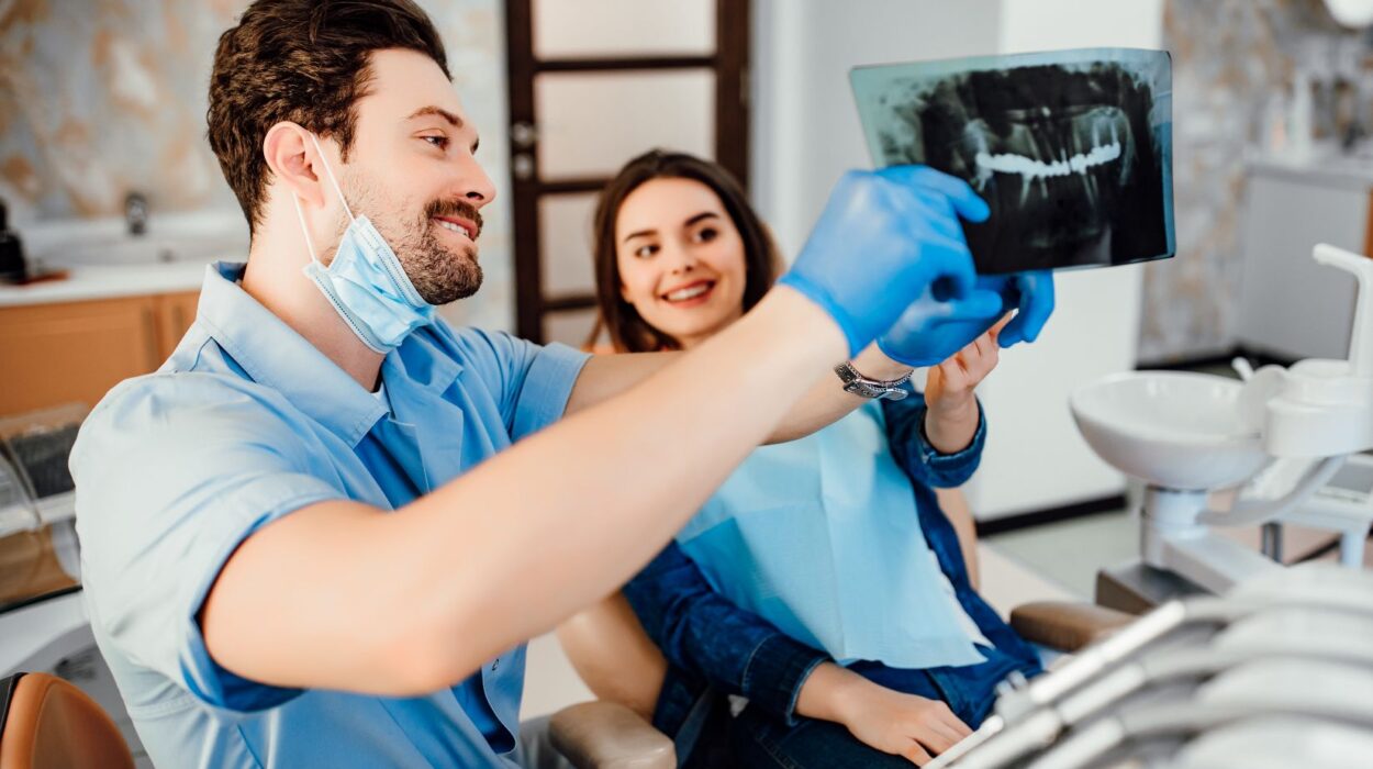 Dental implant sonrası iyileşme aşamaları ve kemik ile implantın kaynaşma sürecini gösteren görsel.