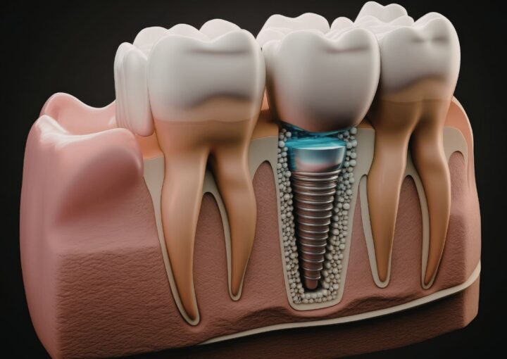 Kemik yetersizliği olan bölgede implant planlaması ve kemik artırma işlemlerini gösteren dental görsel.