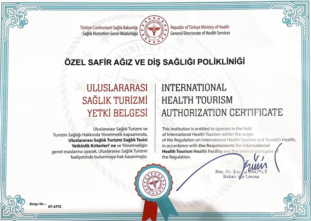 Uluslararası Sağlık Turizmi Yetki Belgesi