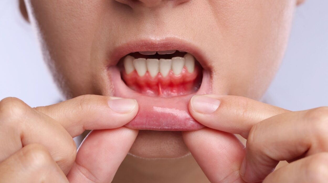Diş eti sağlığının değerlendirildiği periodontal muayene ve diş eti tedavisi uygulamalarını gösteren görsel.