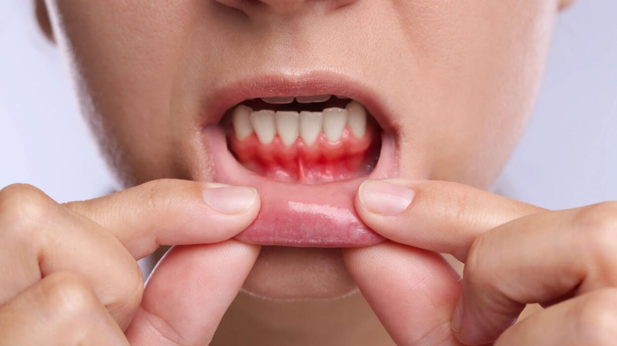 Diş eti çekilmesi bulunan bir hastada kök yüzeyi, diş eti seviyesi ve periodontal dokuların değerlendirildiği muayene.
