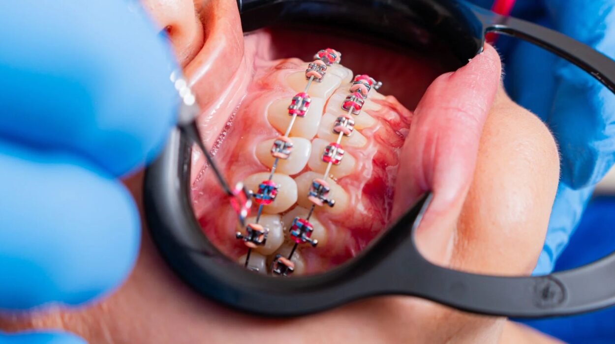 Eksik diş bölgesinde implant öncesi diş aralığı ve komşu diş köklerinin ortodontik olarak değerlendirildiği dental planlama.